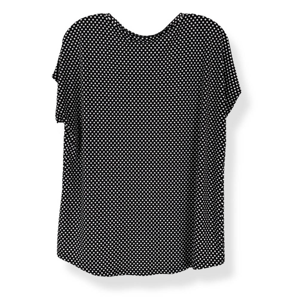 Chicos Size 2 (L/12) Top Blouse Brown White Polka Dots - Picture 2 of 4
